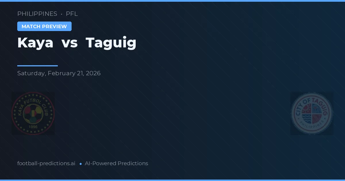 Kaya vs Taguig — voorspelling en vooruitblik wedstrijd