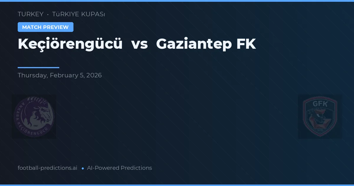 Keçiörengücü vs Gaziantep FK — voorspelling en vooruitblik wedstrijd