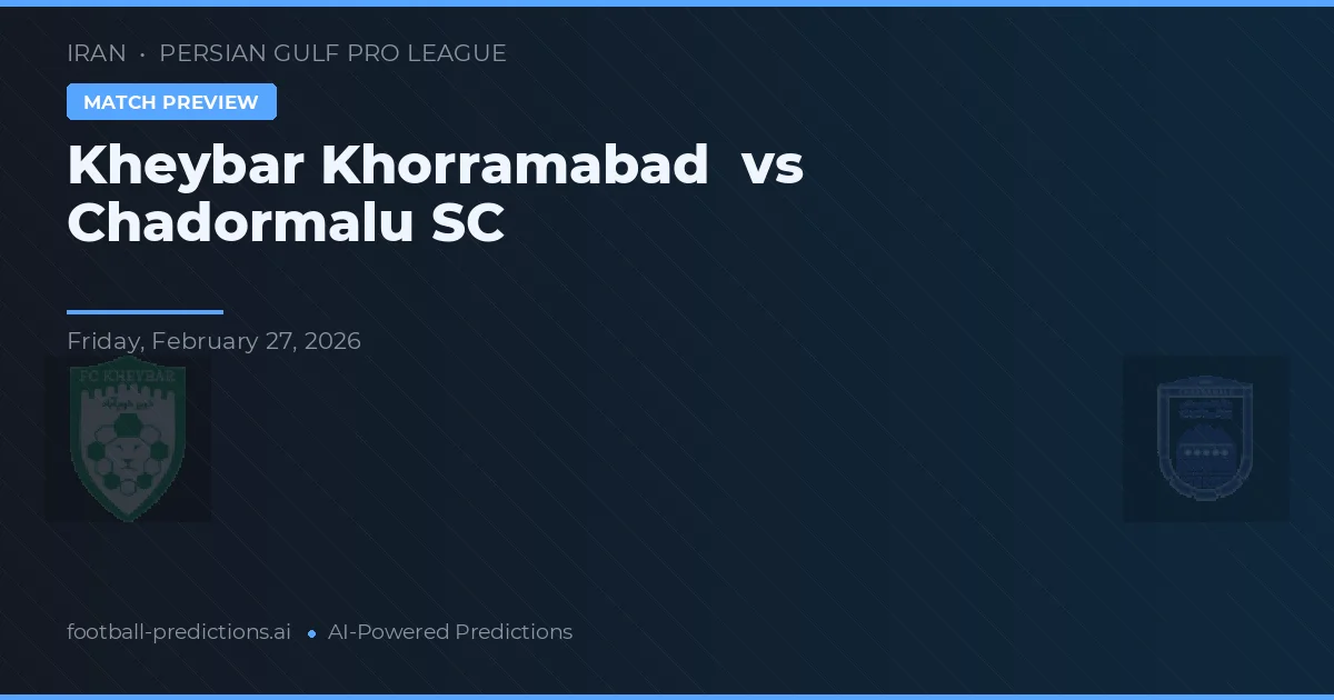 Kheybar Khorramabad vs Chadormalu SC — voorspelling en vooruitblik wedstrijd