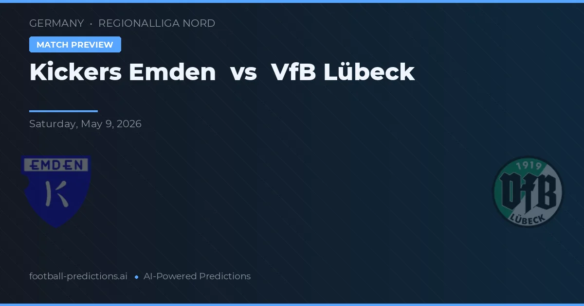 Kickers Emden vs VfB Lübeck — voorspelling en vooruitblik wedstrijd