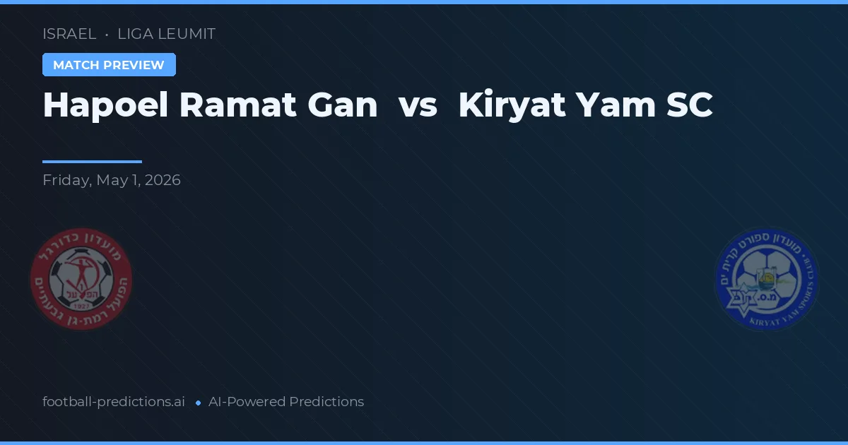 Kiryat Yam SC vs Hapoel Ramat Gan — voorspelling en vooruitblik wedstrijd