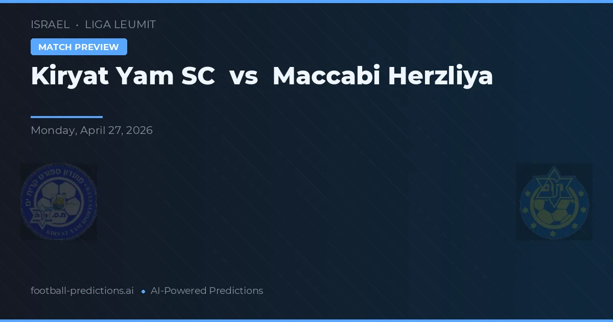 Maccabi Herzliya vs Kiryat Yam SC — voorspelling en vooruitblik wedstrijd