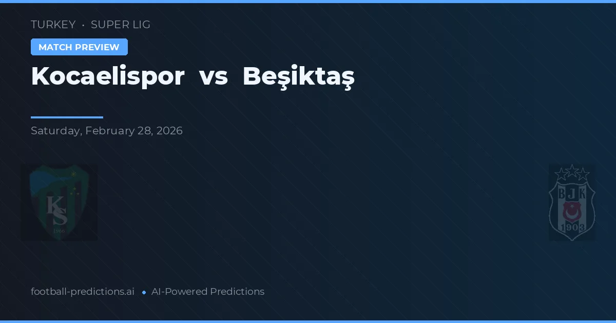 Kocaelispor vs Beşiktaş — voorspelling en vooruitblik wedstrijd