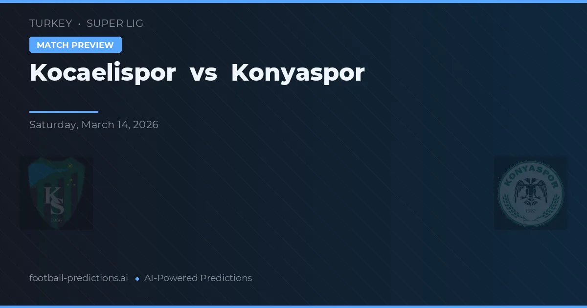 Kocaelispor vs Konyaspor — voorspelling en vooruitblik wedstrijd