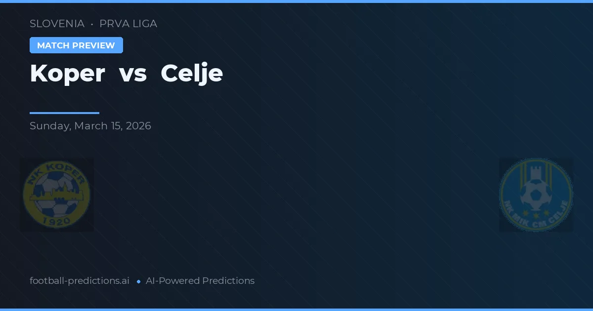 Koper vs Celje — voorspelling en vooruitblik wedstrijd