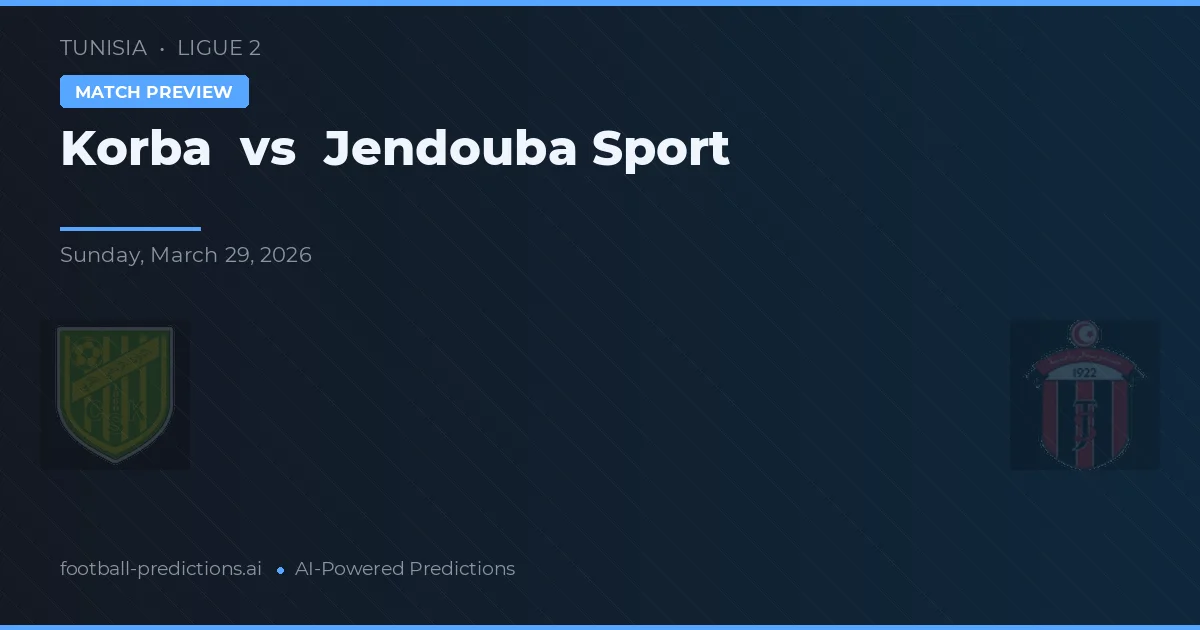 Korba vs Jendouba Sport — voorspelling en vooruitblik wedstrijd