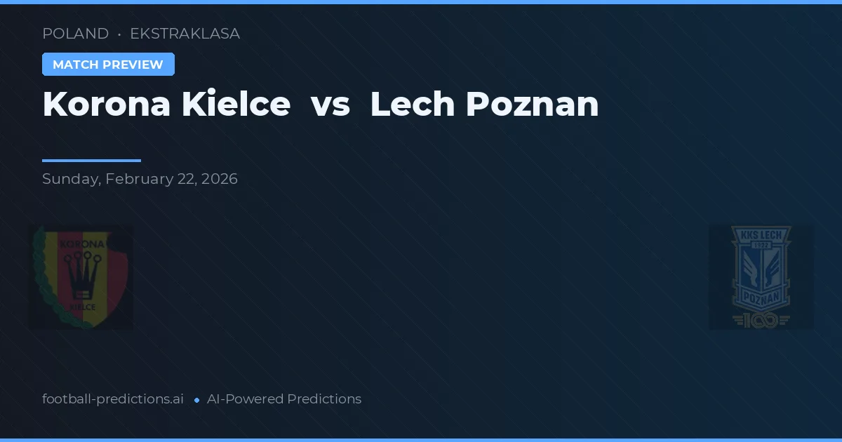Korona Kielce vs Lech Poznań — voorspelling en vooruitblik wedstrijd
