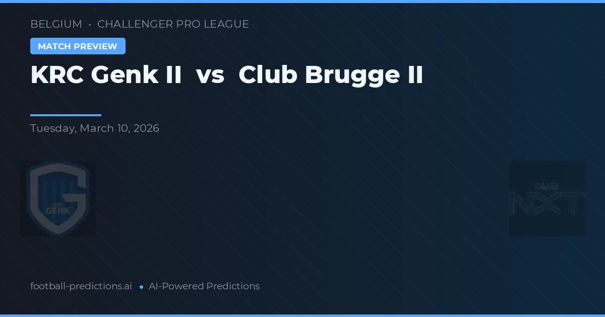 KRC Genk II vs Club Brugge II — voorspelling en vooruitblik wedstrijd