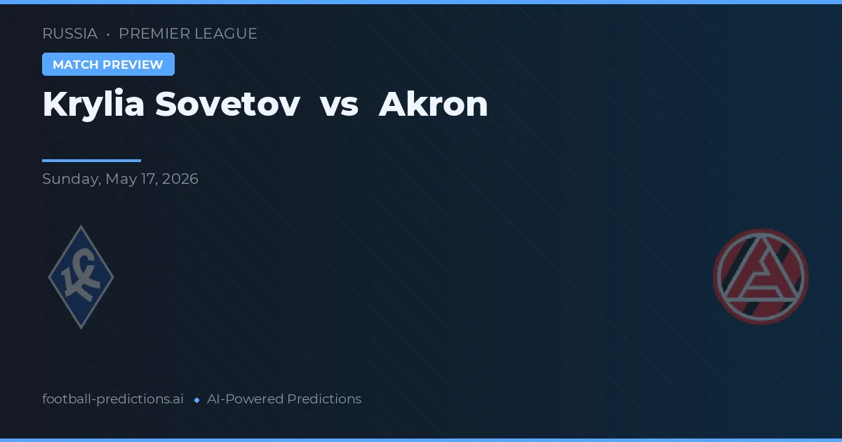 Krylia Sovetov vs Akron — voorspelling en vooruitblik wedstrijd