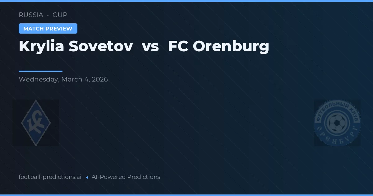 Krylia Sovetov vs FC Orenburg — voorspelling en vooruitblik wedstrijd