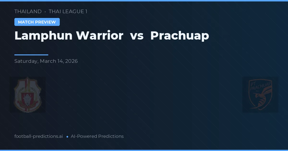 Lamphun Warrior vs Prachuap — voorspelling en vooruitblik wedstrijd