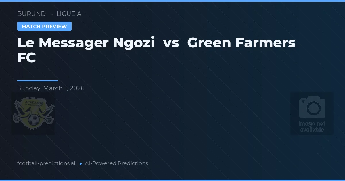 Le Messager Ngozi vs Green Farmers FC — voorspelling en vooruitblik wedstrijd