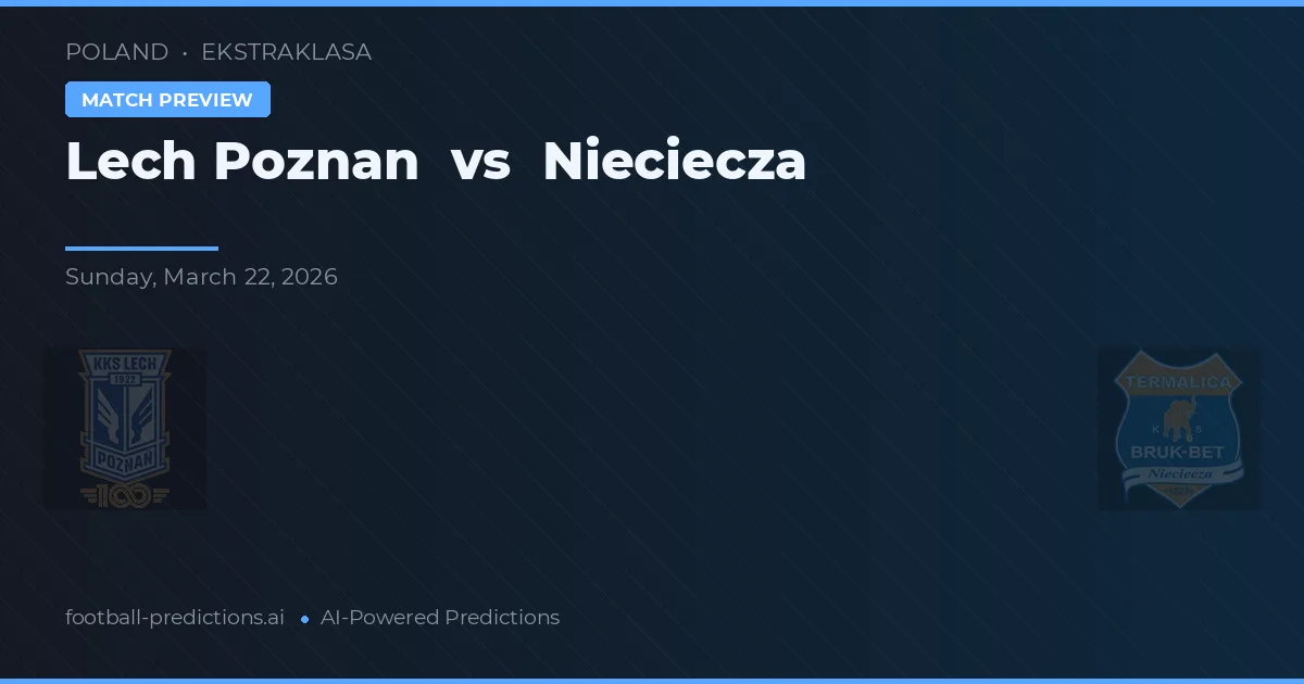 Lech Poznań vs Nieciecza — voorspelling en vooruitblik wedstrijd