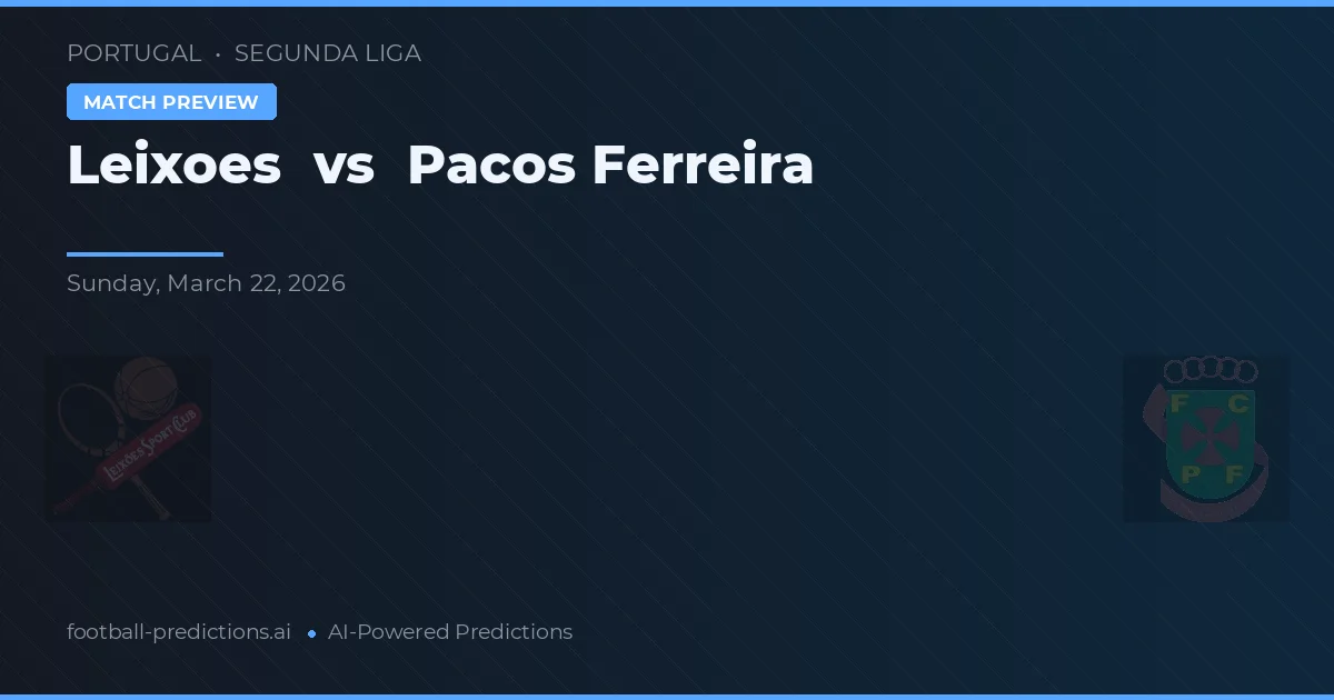 Leixões vs Pacos Ferreira — voorspelling en vooruitblik wedstrijd