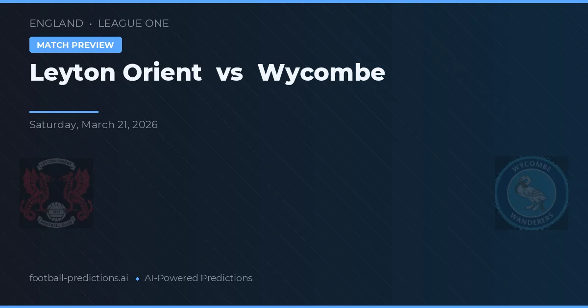 Leyton Orient vs Wycombe Wanderers — voorspelling en vooruitblik wedstrijd