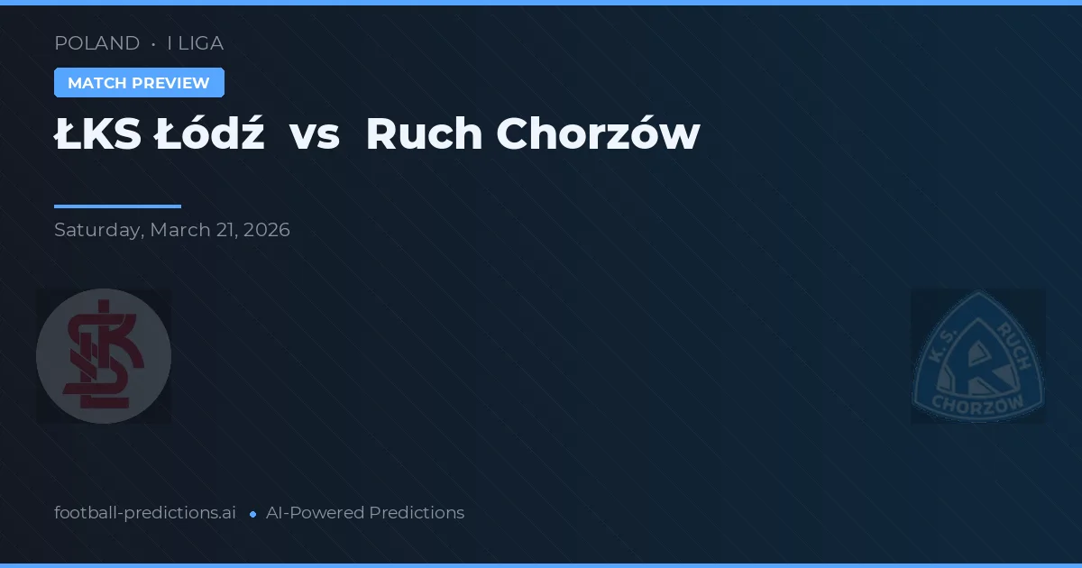 ŁKS Łódź vs Ruch Chorzów — voorspelling en vooruitblik wedstrijd