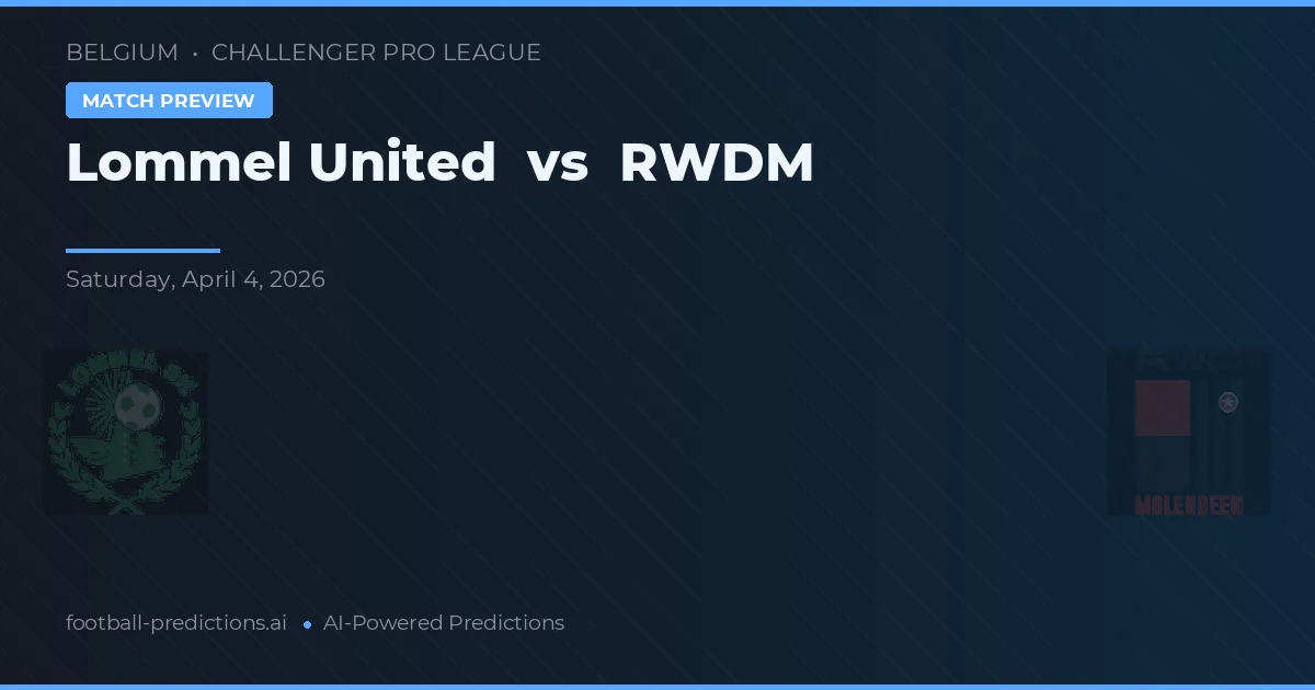 Lommel United vs RWDM — voorspelling en vooruitblik wedstrijd