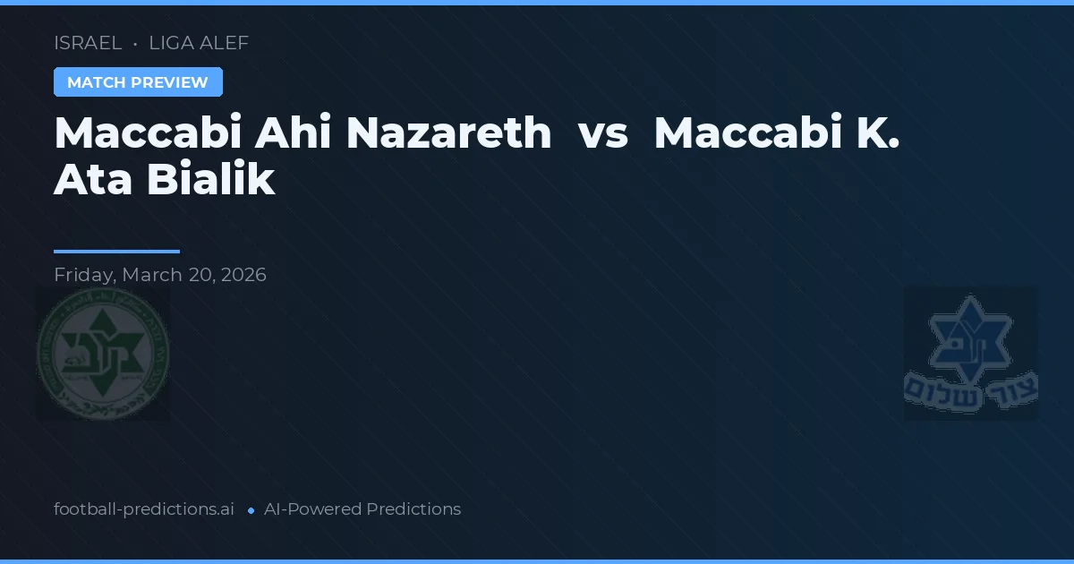 Maccabi Ahi Nazareth vs Maccabi K. Ata Bialik — voorspelling en vooruitblik wedstrijd