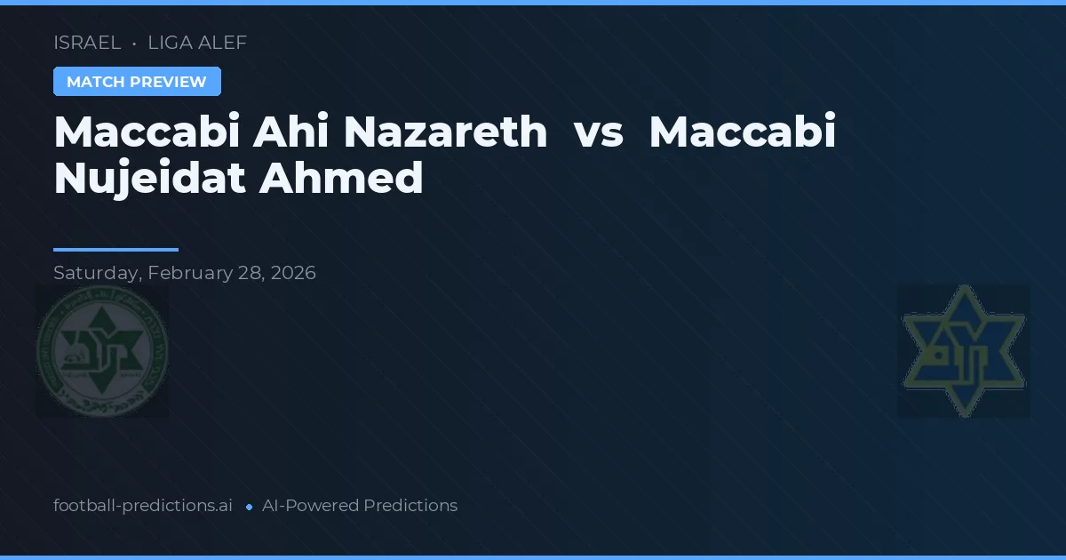 Maccabi Ahi Nazareth vs Maccabi Nujeidat Ahmed — voorspelling en vooruitblik wedstrijd