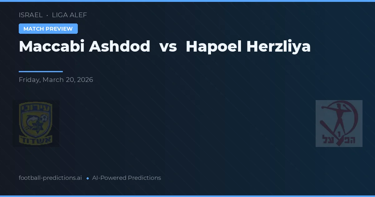 Maccabi Ashdod vs Hapoel Herzliya — voorspelling en vooruitblik wedstrijd