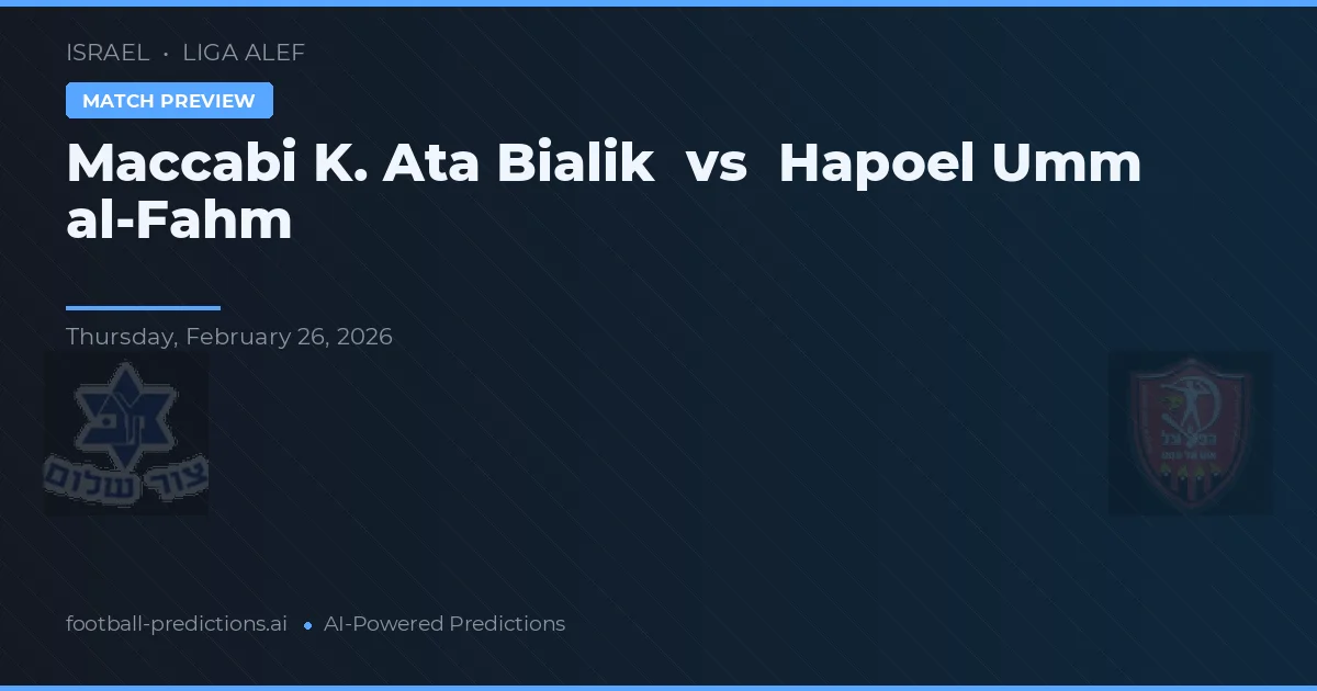 Maccabi K. Ata Bialik vs Hapoel Umm al-Fahm — voorspelling en vooruitblik wedstrijd