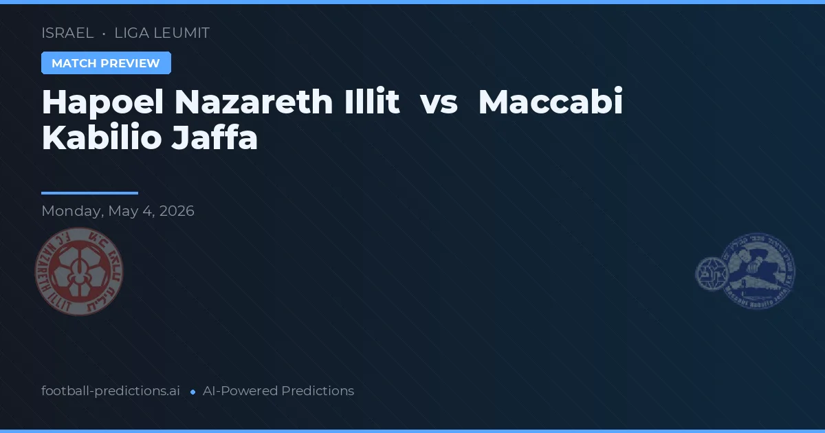 Maccabi Kabilio Jaffa vs Hapoel Nazareth Illit — voorspelling en vooruitblik wedstrijd