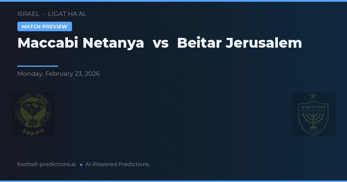 Maccabi Netanya vs Beitar Jeruzalem — voorspelling en vooruitblik wedstrijd