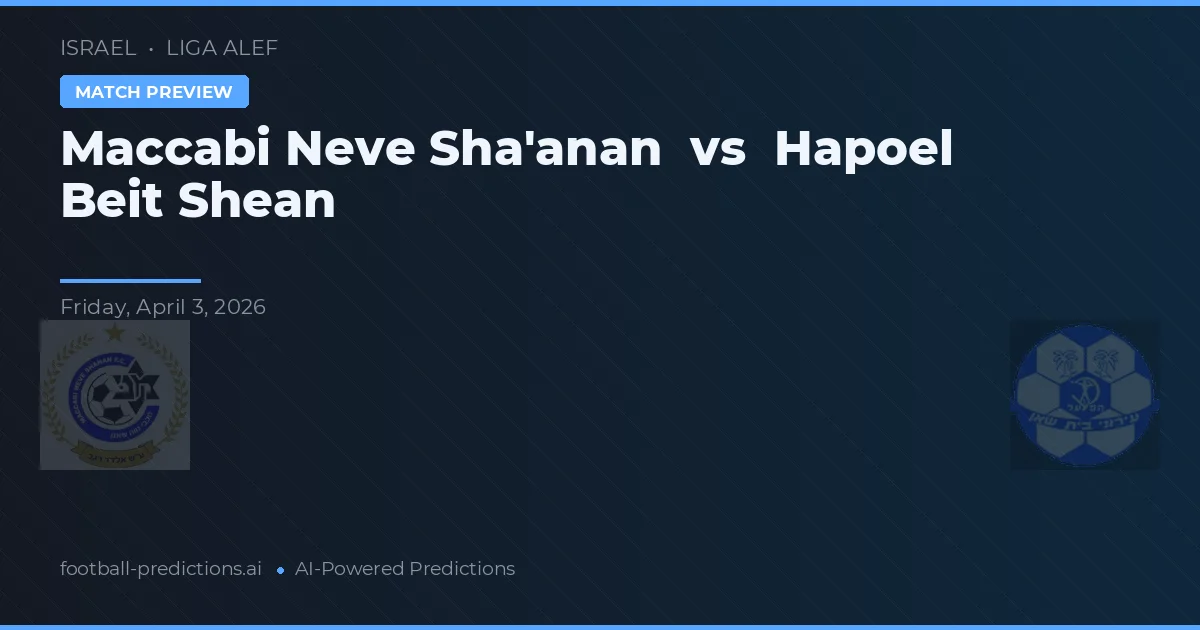 Maccabi Neve Sha'anan vs Hapoel Beit She'an — voorspelling en vooruitblik wedstrijd