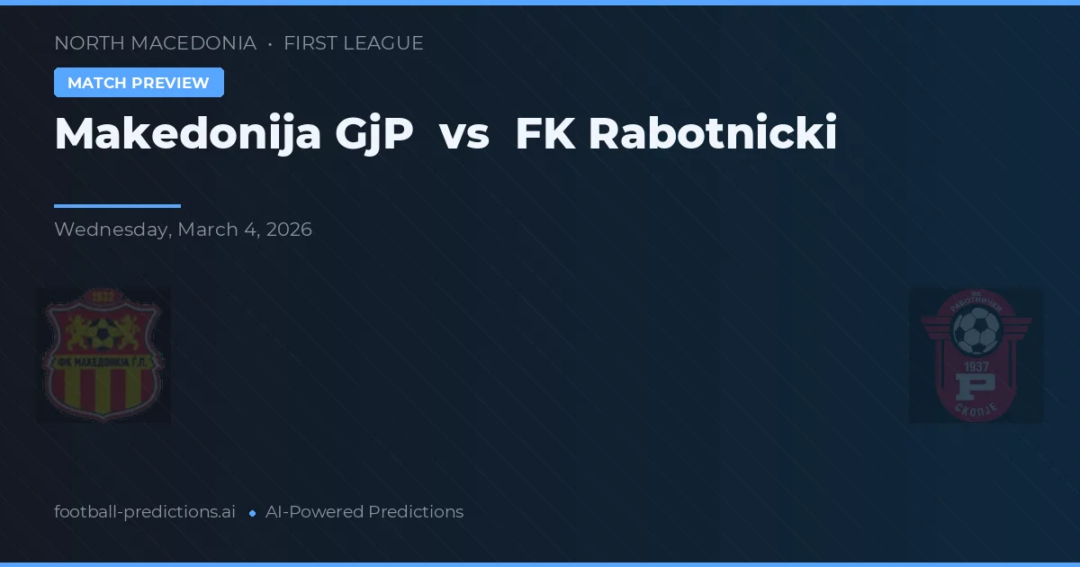 Makedonija GjP vs FK Rabotnički — voorspelling en vooruitblik wedstrijd