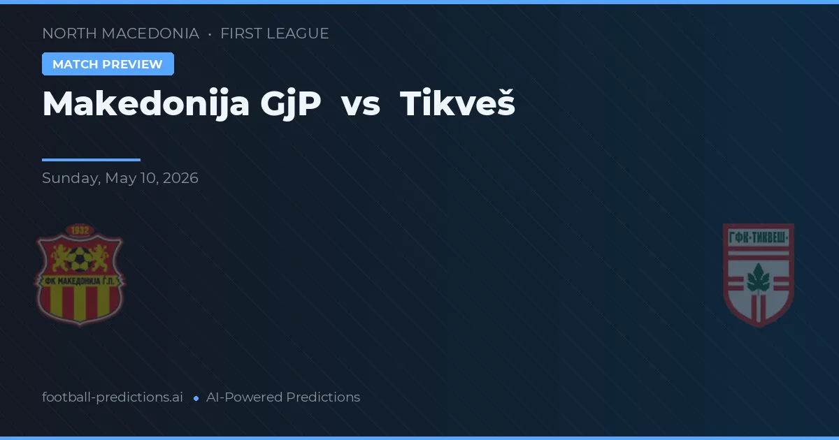 Makedonija GjP vs Tikveš — voorspelling en vooruitblik wedstrijd
