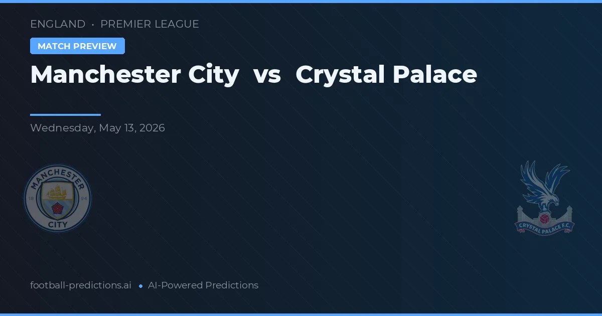 Manchester City vs Crystal Palace — voorspelling en vooruitblik wedstrijd