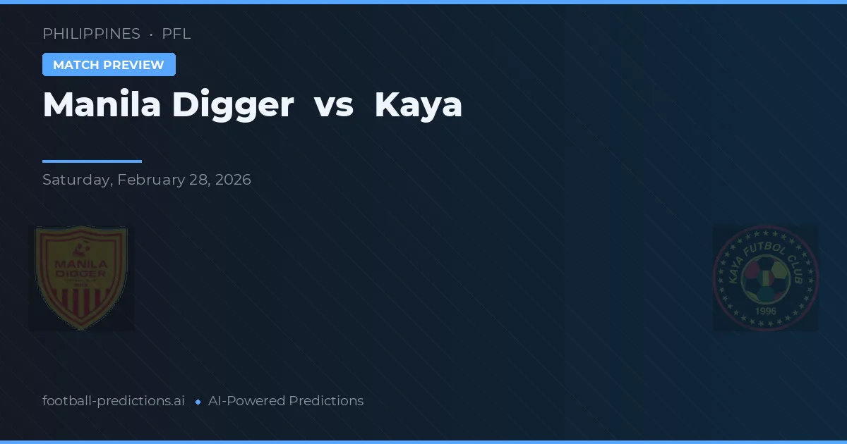 Manila Digger vs Kaya — voorspelling en vooruitblik wedstrijd