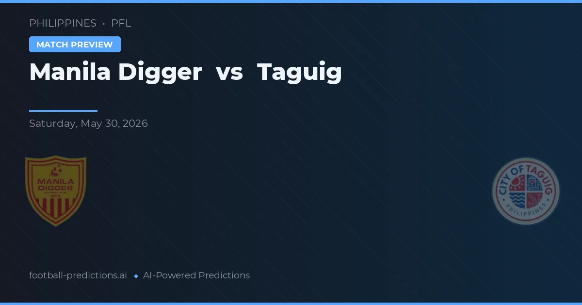 Manila Digger vs Taguig — voorspelling en vooruitblik wedstrijd