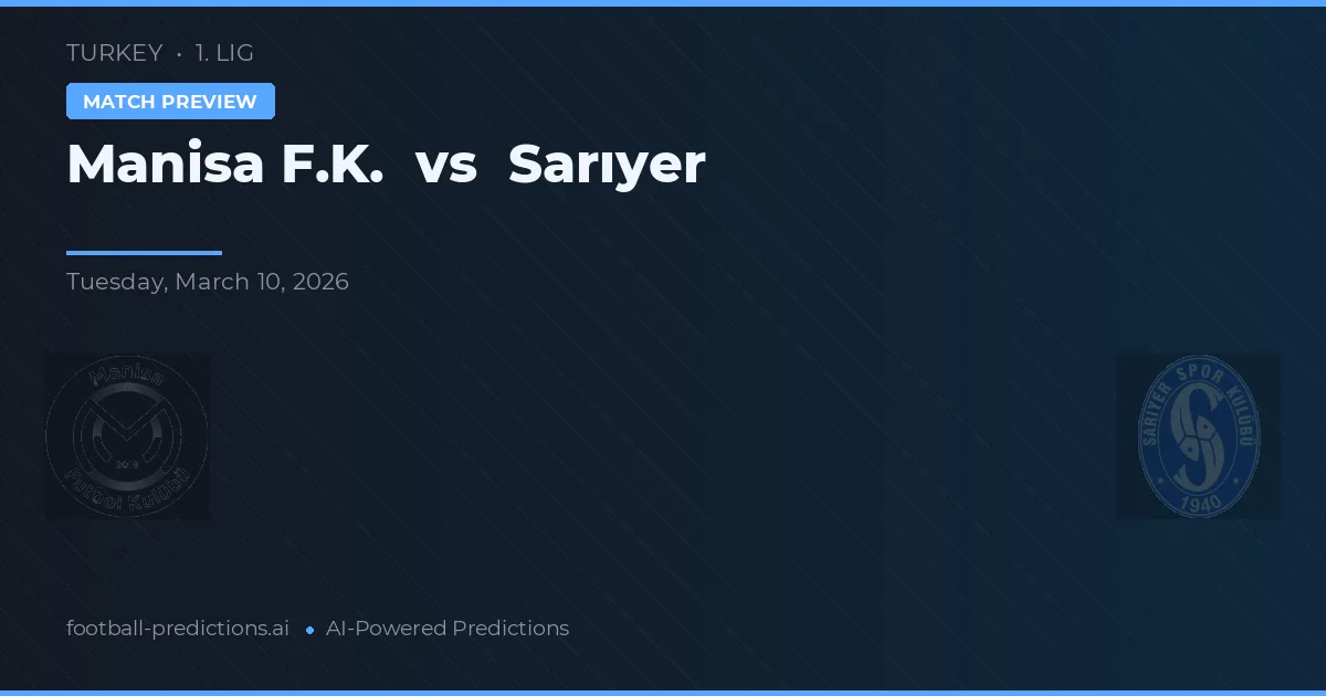 Manisa FK vs Sarıyer — voorspelling en vooruitblik wedstrijd