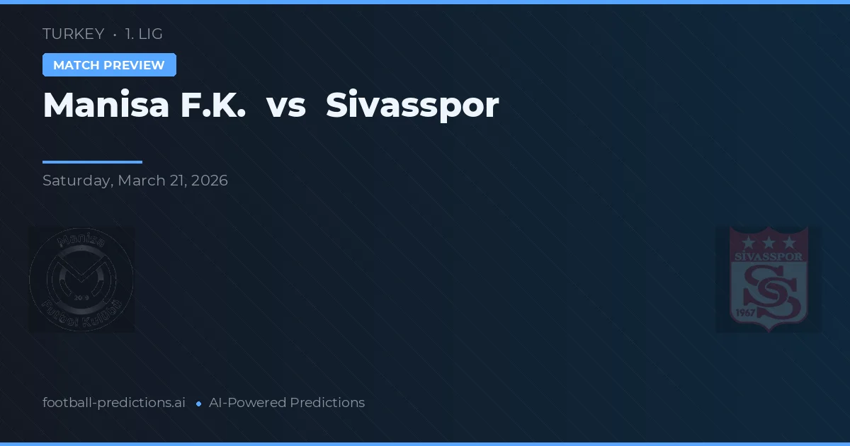 Manisa FK vs Sivasspor — voorspelling en vooruitblik wedstrijd