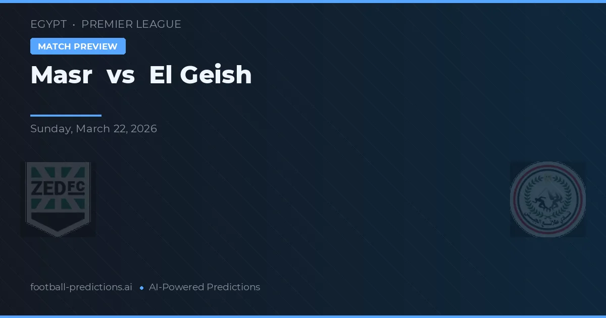 Masr vs El Geish — voorspelling en vooruitblik wedstrijd