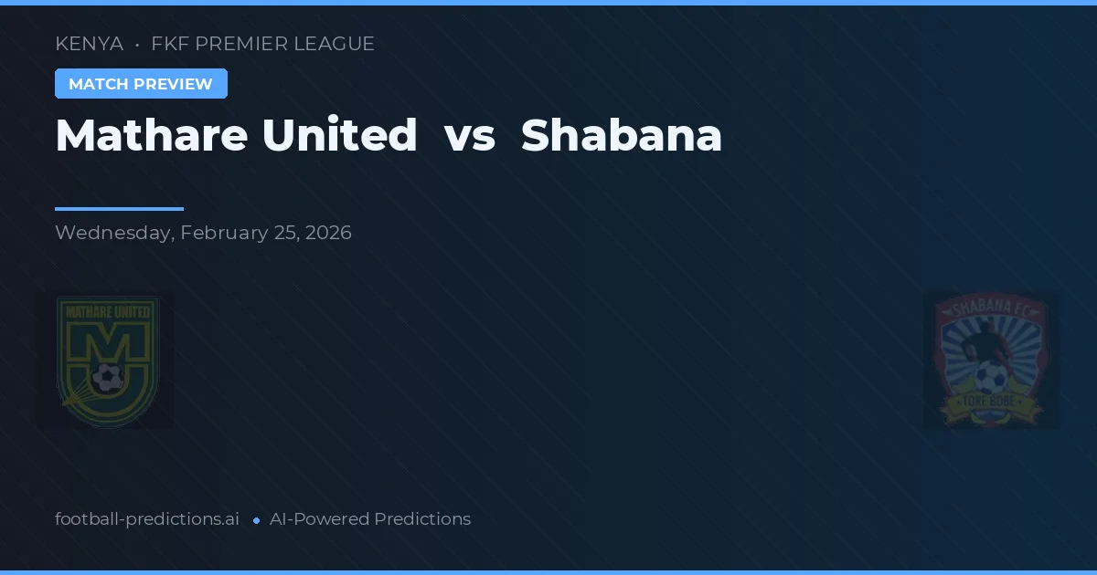 Mathare United vs Shabana — voorspelling en vooruitblik wedstrijd