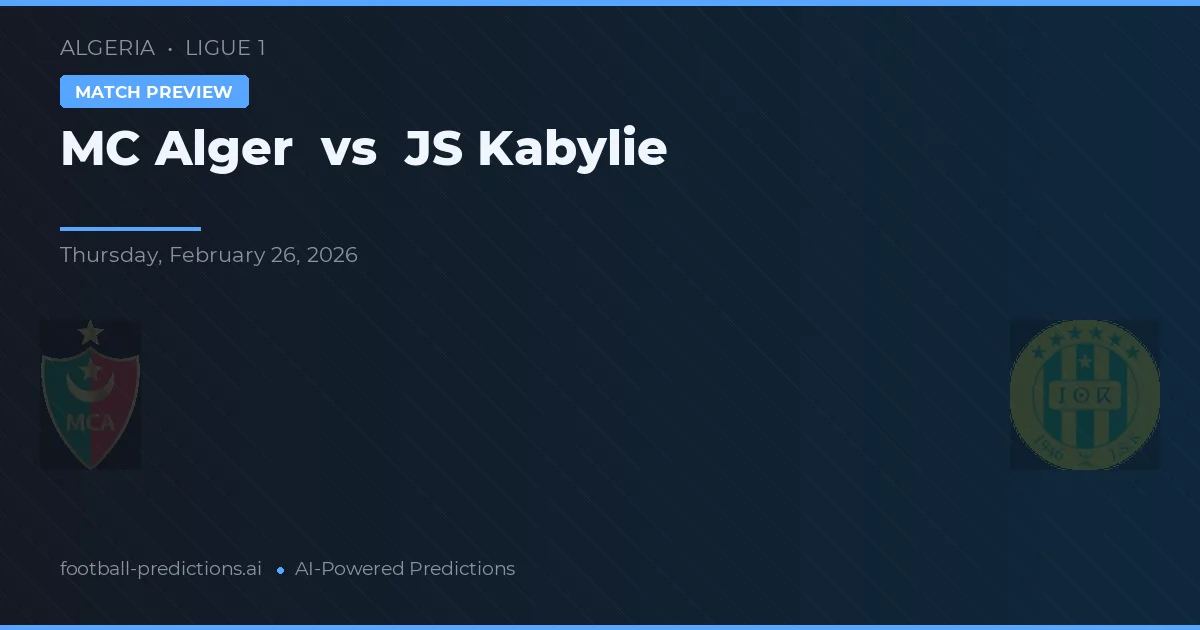MC Alger vs JS Kabylie — voorspelling en vooruitblik wedstrijd