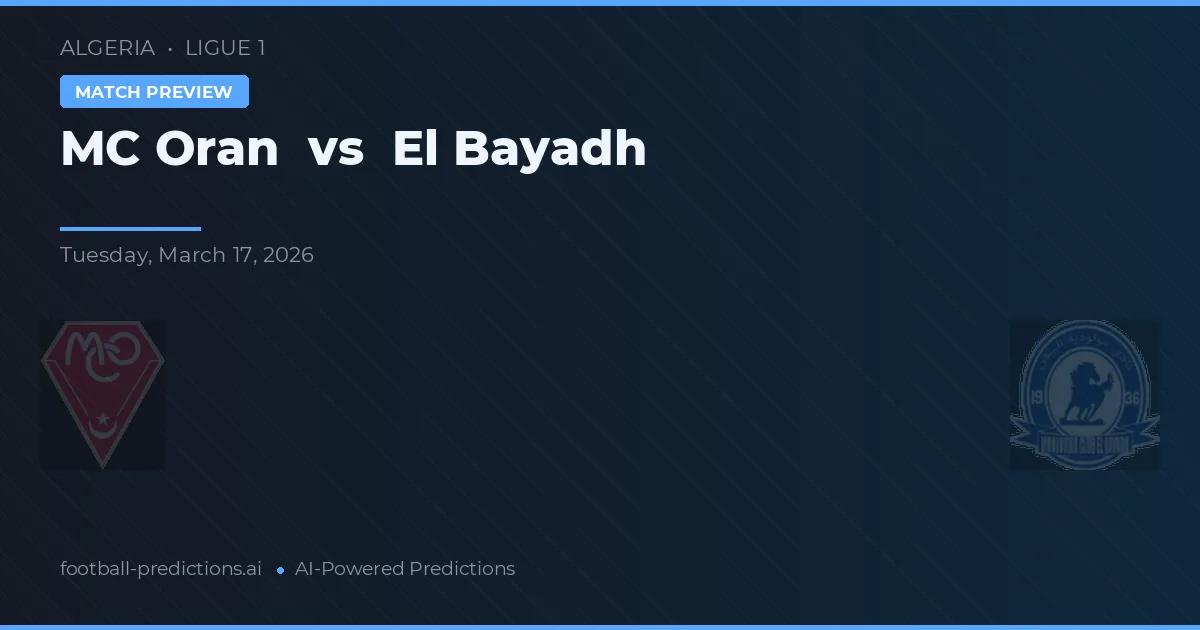 MC Oran vs El Bayadh — voorspelling en vooruitblik wedstrijd
