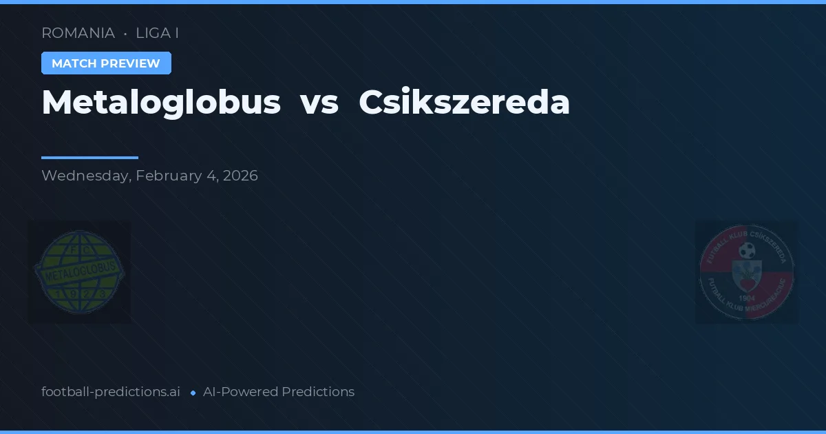 Metaloglobus vs Csíkszereda — voorspelling en vooruitblik wedstrijd
