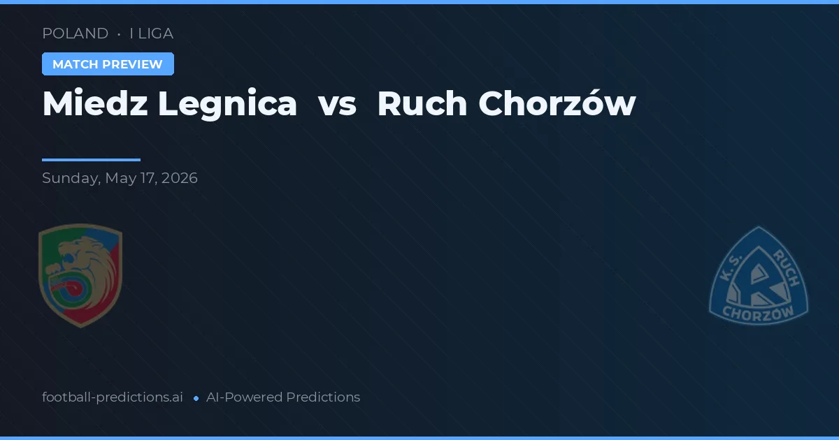 Miedź Legnica vs Ruch Chorzów — voorspelling en vooruitblik wedstrijd
