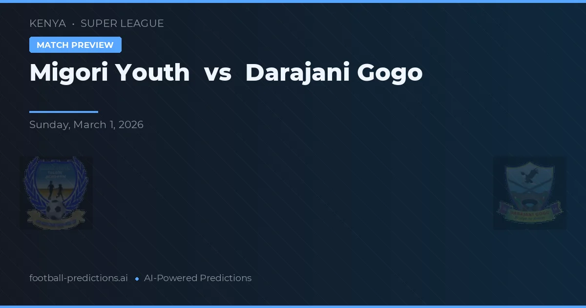 Migori Youth vs Darajani Gogo — voorspelling en vooruitblik wedstrijd