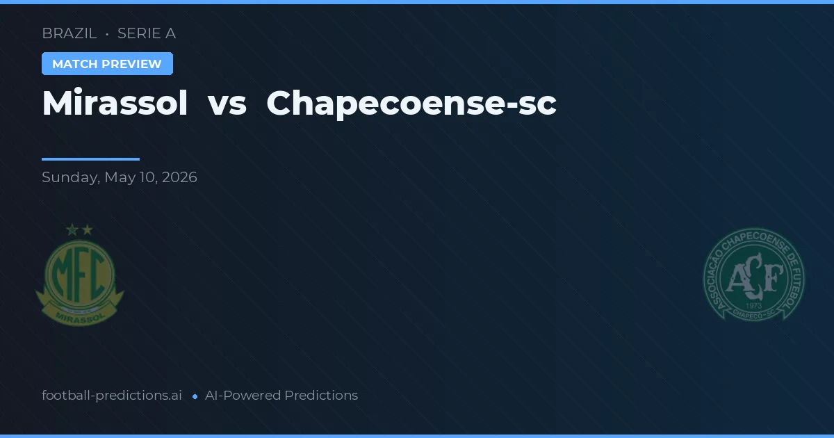 Mirassol vs Chapecoense — voorspelling en vooruitblik wedstrijd