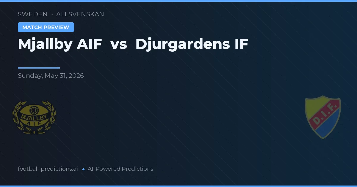 Mjällby AIF vs Djurgårdens IF — voorspelling en vooruitblik wedstrijd