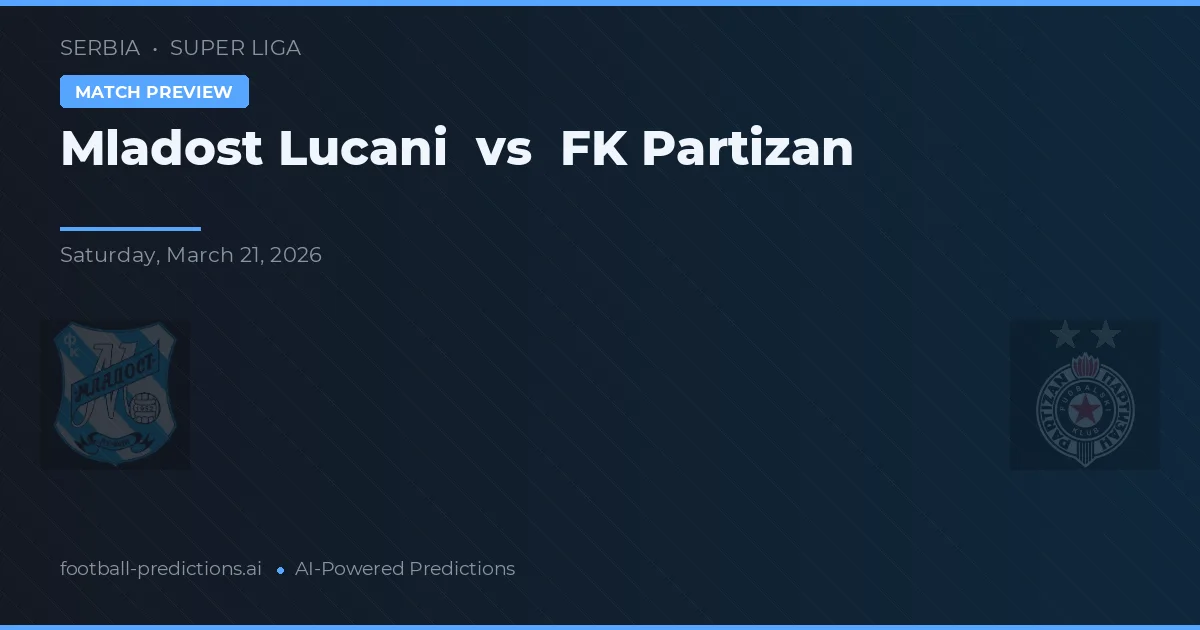Mladost Lučani vs FK Partizan — voorspelling en vooruitblik wedstrijd