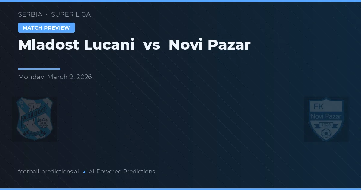 Mladost Lučani vs Novi Pazar — voorspelling en vooruitblik wedstrijd