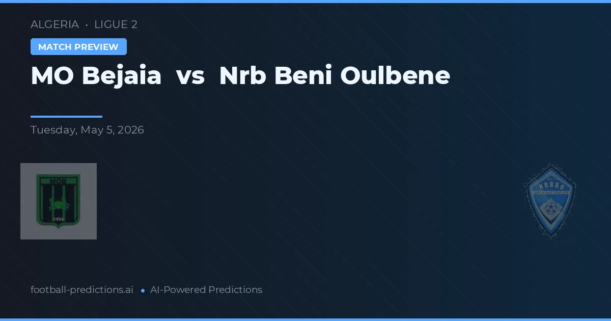 MO Bejaia vs Nrb Beni Oulbene — voorspelling en vooruitblik wedstrijd