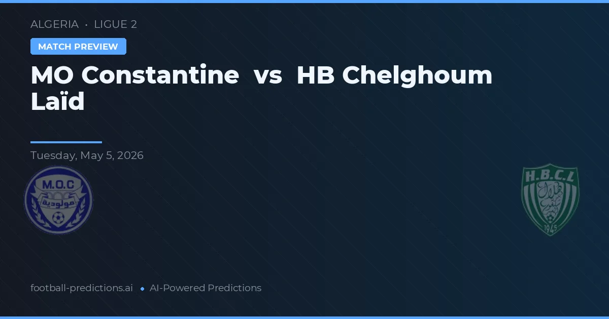 MO Constantine vs HB Chelghoum Laïd — voorspelling en vooruitblik wedstrijd