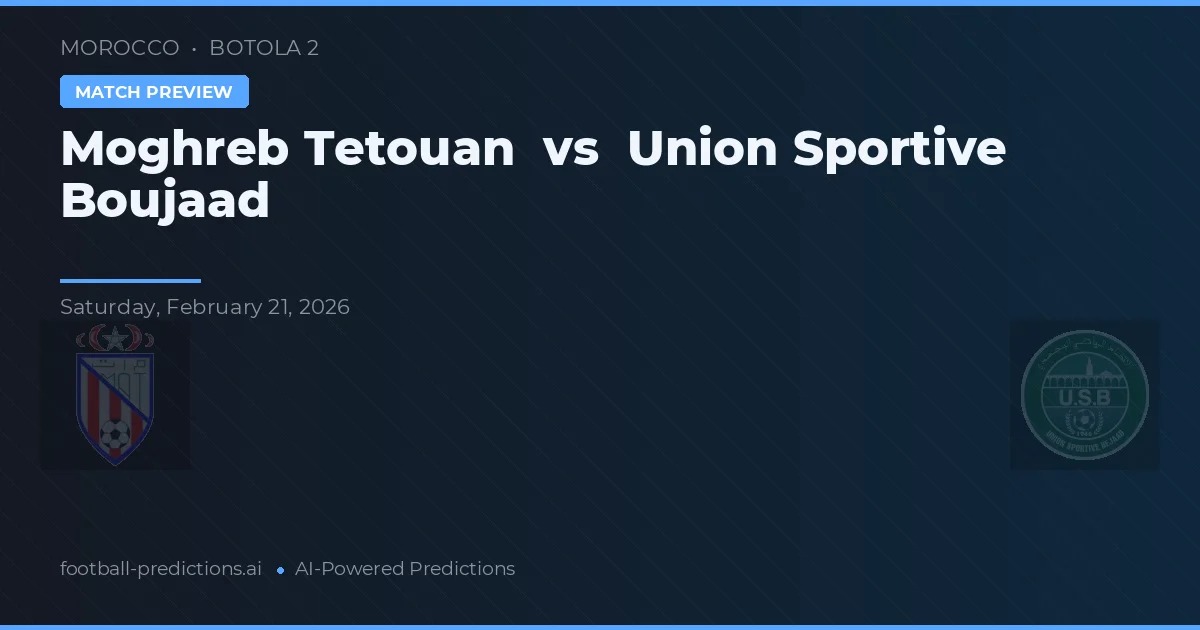Moghreb Tetouan vs Union Sportive Boujaad — voorspelling en vooruitblik wedstrijd
