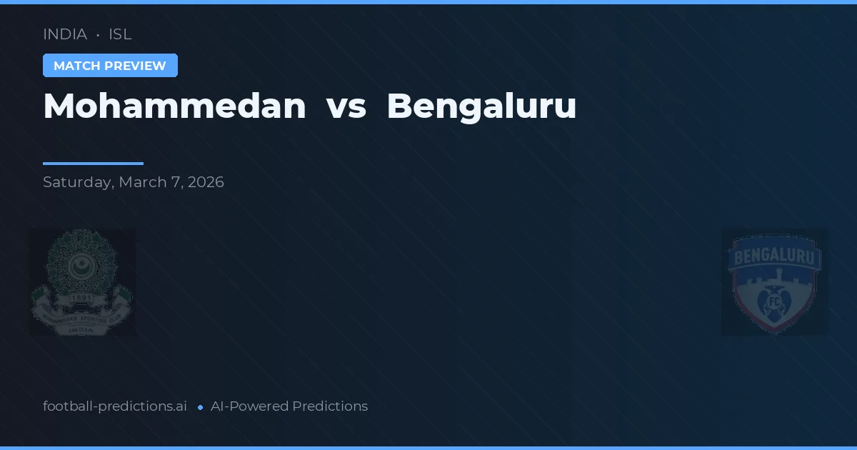 Mohammedan vs Bengaluru — voorspelling en vooruitblik wedstrijd